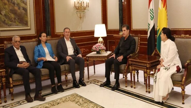 DEM Parti heyeti, IKBY Başkanı Neçirvan Barzani’yi ziyaret etti