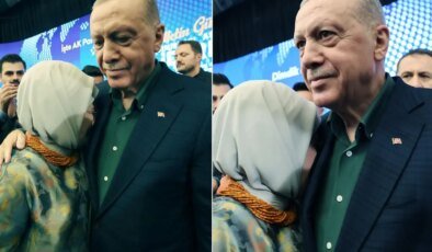 Emine Erdoğan eşinin omzunda gözyaşlarına boğuldu