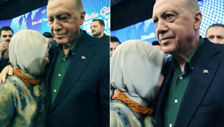 Emine Erdoğan eşinin omzunda gözyaşlarına boğuldu