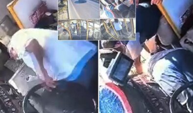 Görüntü Türkiye’den! Otobüs şoförü, seyir halindeyken direksiyon başında öldü