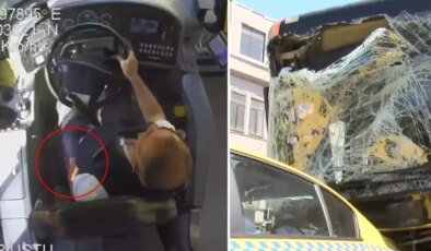 İETT otobüsünün 10 araca çarptığı kaza araç kamerasında! Şoförün yaptıkları pes dedirtiyor