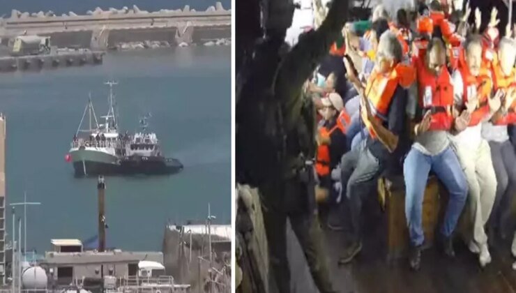 İsrail’in uluslararası sularda alıkoyduğu Hanzala gemisi, Aşdod Limanı’na ulaştı