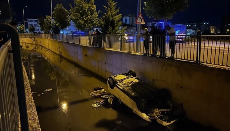 Kayseri’de Otomobil Sulama Kanalına Uçtu: Sürücü Hastaneye Kaldırıldı