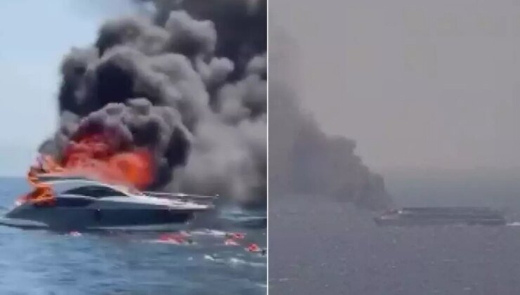 Kınalıada açıklarında can pazarı! 12 kişiyi taşıyan yat böyle yandı
