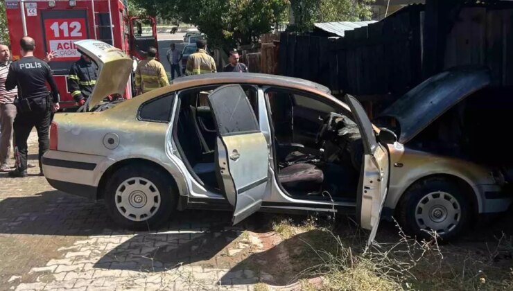 Kırıkkale’de Ot Yangını Garaja ve Otomobile Sıçradı