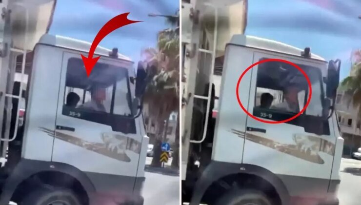 Kocaman kamyonu, küçücük çocuklar kullandı