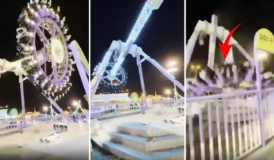 Lunaparkta facia! Eğlence aracı ortadan ikiye kırıldı, çok sayıda yaralı var