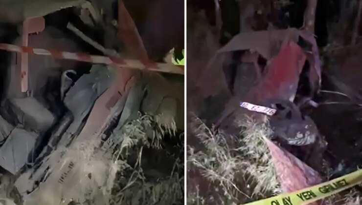 Otomobil ağaçlık alana düştü: 2 ölü