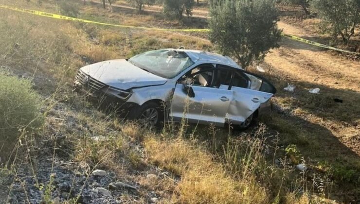 Otomobil zeytinlikte devrildi: 1 ölü, 4 yaralı