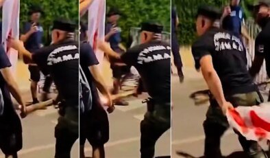 Rum Kesimi’nde çirkin provokasyon! KKTC bayrağını yakma girişimini Rum polisi engelledi