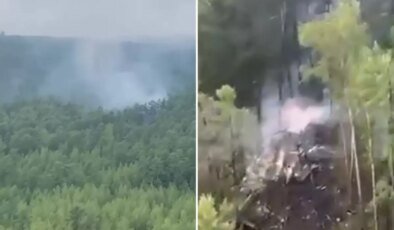 Rusya’da düşen uçağın enkazından ilk görüntüler
