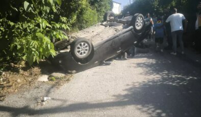 Samsun’da Takla Atan Otomobilde 4 Kişi Yaralandı
