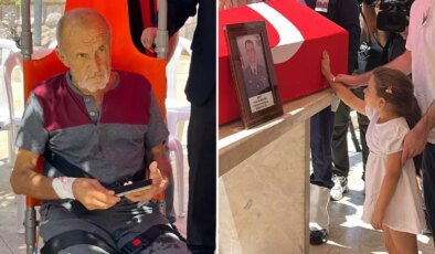 Şehit cenazesinde yürek burkan anlar! Biri babasına biri evladına veda etti
