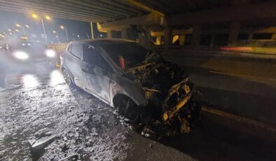 Seyir Halindeki Otomobilde Yangın Çıktı