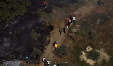 Yalova’da arazi yangını! Köy halkı da söndürme çalışmalarına destek verdi