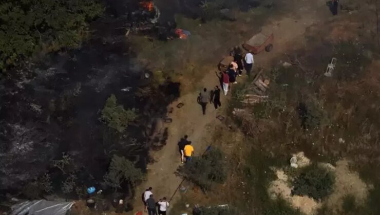 Yalova’da arazi yangını! Köy halkı da söndürme çalışmalarına destek verdi