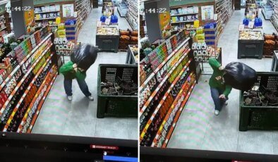 Zincir markette yürekleri sızlatan görüntü