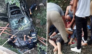 12 yaşındaki çocuğun kullandığı otomobil köprüden uçtu