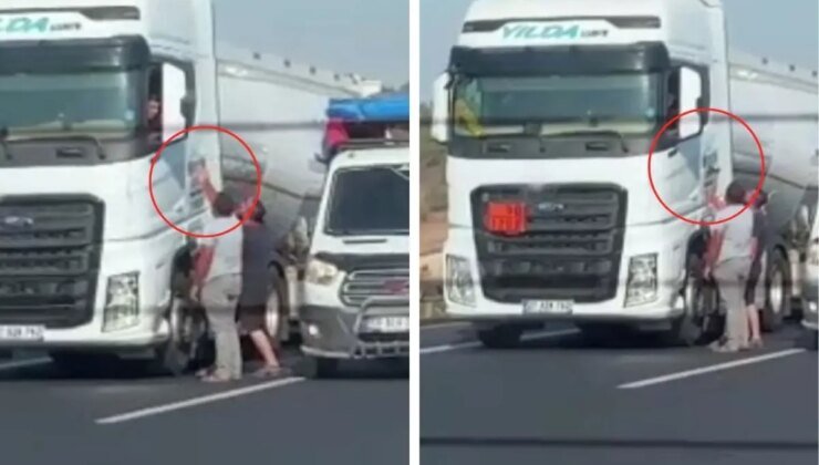 Adana’da otoyolda baltalı tehdit! O anlar kameralarda