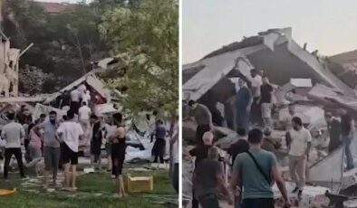 Balıkesir’deki deprem nedeniyle bazı binalar yıkıldı! İşte ilk görüntüler
