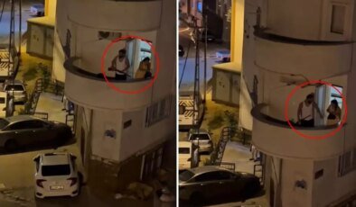Balkona iç çamaşırı ile çıktı, komşuları uyarınca tüfekle geri döndü