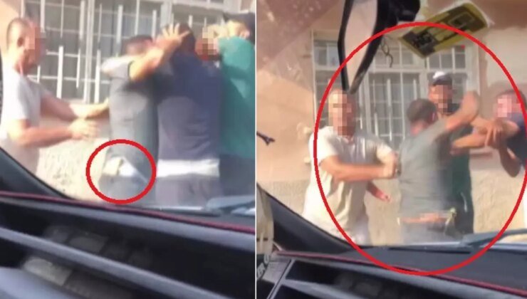 Belindeki bıçakla kavgaya girdi, sokak boks ringine döndü