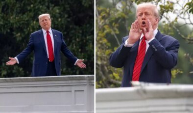 Beyaz Saray çatısına çıkan Trump’tan ‘nükleer füze inşa edeceğiz’ çıkışı