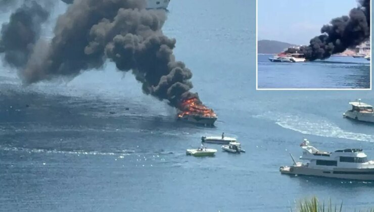 Bodrum’da tekne yangını! Alevlerin arasından son anda kurtarıldı