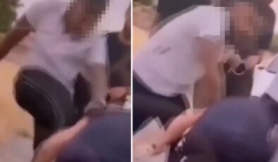 Boş arazide tekme tokat dövüp sosyal medyada paylaştılar