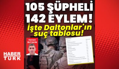 Daltonlar’ın suç tablosu! 105 şüpheli, 142 eylem!