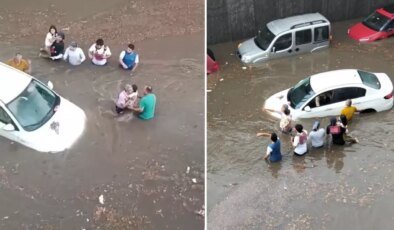 Denizli’de sağanak yağış hayatı felç etti, onlarca vatandaş alt geçitte mahsur kaldı