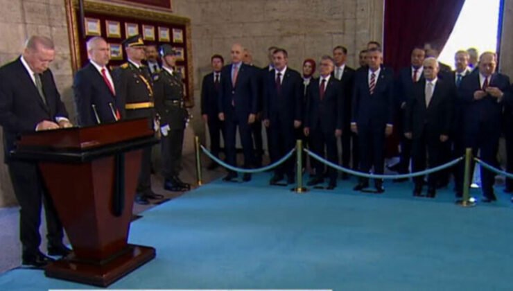 Devlet erkanı Anıtkabir’de… Cumhurbaşkanı Erdoğan’dan 103. yıl mesajı