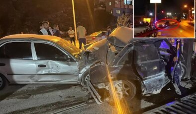 Direksiyon hakimiyetini kaybedip park halindeki araca çarptı