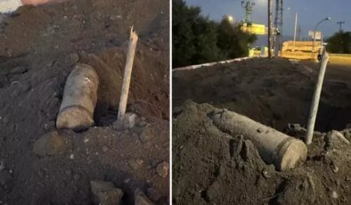 Erzurum’da 150 yıllık patlamamış top mermisi bulundu