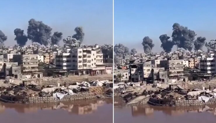İsrail topyekün işgali başlattı! Havadan vurulan Gazze’den ilk görüntüler