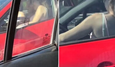 İstanbul’da trafiğinde kaydedilen görüntü olay oldu: Sevişiyorlar arabada, terbiyesizler