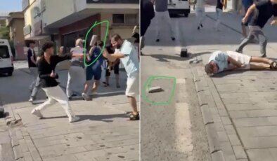 Kavga ettikleri kişiyi taşla bayılttılar! Dehşet anları kamerada