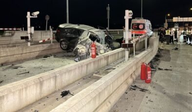 Kuzey Marmara Otoyolu’nda otomobil gişenin beton banketine çarptı: 1 ölü