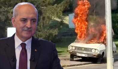 Meclis’in önünde beyaz Toros yakılmasına Kurtulmuş’tan çarpıcı sözler: Tesadüf değildi