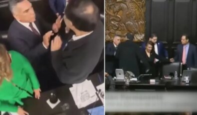 Meksika Senatosu’nda kavga! Muhalefet lideri başkana yumruk attı