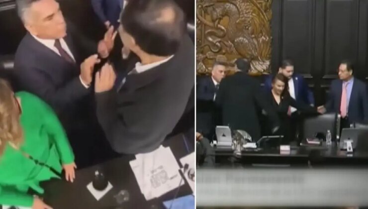 Meksika Senatosu’nda kavga! Muhalefet lideri başkana yumruk attı
