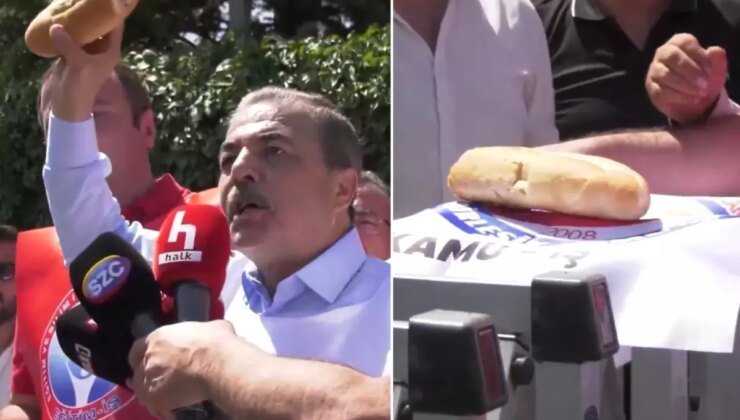 Memurlar sokağa indi! Çalışma Bakanlığı’nın önüne ekmek bıraktılar