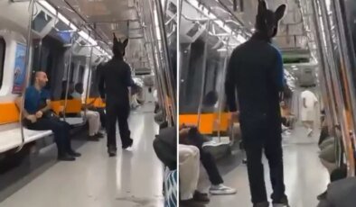 Metroda tüfekle gezen tavşan kostümlü şüphelinin ifadesi ortaya çıktı