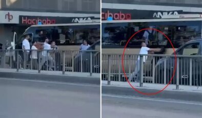 Minibüs şoförü kendisine korna çalan sürücüyü tekme tokat dövdü