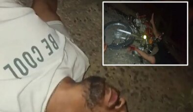 Motosikletiyle kaza yaptı, yaralı halde çekip sosyal medyada paylaştığı video ile kurtuldu