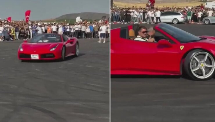 Sivas Belediye Başkanı Uzun, Ferrari’siyle drift gösterisi yaptı