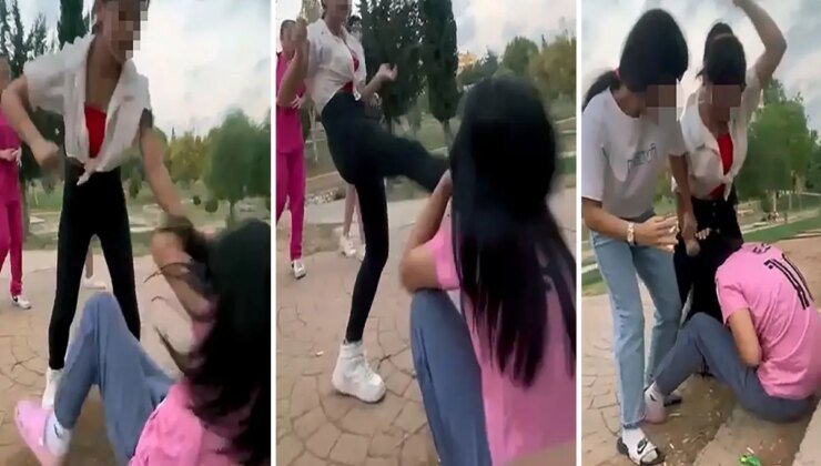 Tartıştığı kızı tekme ve yumrukla dövüp, saçından tutarak sürükledi