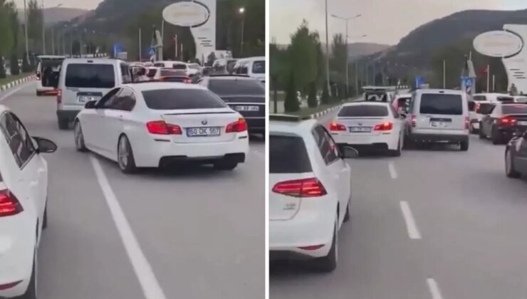 Tek derdi konvoyda öne geçmek! Yaptığı hareket ise akılalmaz