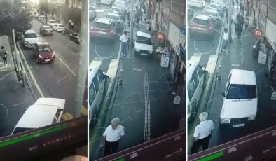 Yolu bıraktı, kaldırımdan ilerledi