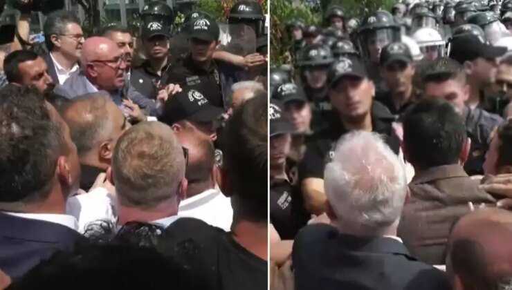 CHP il binası önünde gerginlik! Tansiyon bir anda yükseldi